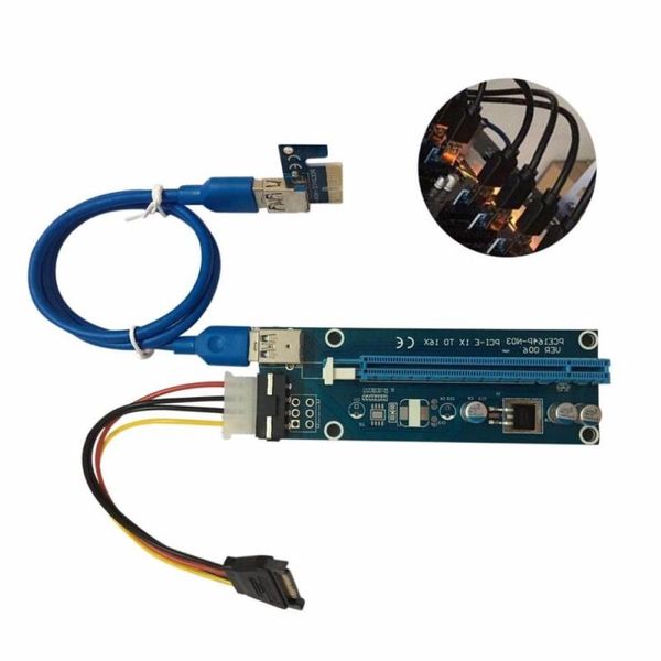 PCI-E PCI Express Riser Card Cavo dati USB 30 da 1x a 16x SATA a 4 pin IDE Molex Cavo di alimentazione per macchina mineraria BTC Djxtt