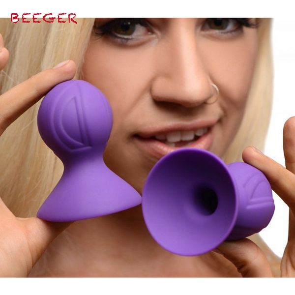 Brinquedos adultos Beegets Violetas de silicone otários sexo para mulheres 2pcs Clamps Sucker Massager Ball 230411