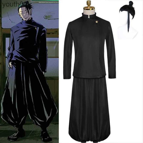 Trajes de anime Anime Geto Suguru Cosplay Jujutsu Kaisen Cosplay Come Masculino Feminino Uniforme Escolar Roupa Peruca Halloween Carnical Top Calças ZLN231111