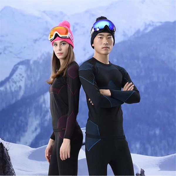 Completo da yoga Snowboard Intimo funzionale Uomo e donna Autunno Inverno Collant caldi Set da sci sportivi traspiranti ad asciugatura rapida