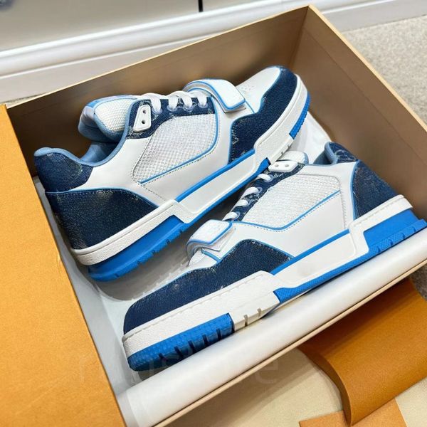 Luxurys Trainer Spor Sneaker Erkekler Platform Ayakkabı Kabartmalı Tokalı Günlük Ayakkabı Beyaz Doğal Gri Krem Siyah Kadınlar Düşük Dantel-Up Tenis Ayakkabı Boyutu 36-45