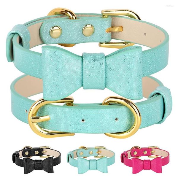 Hundehalsbänder Lederschleife Knotenhalsband Verstellbarer Bowknot Welpe Katze Kätzchen Halskette Zubehör für kleine Hunde Katzen Chihuahua