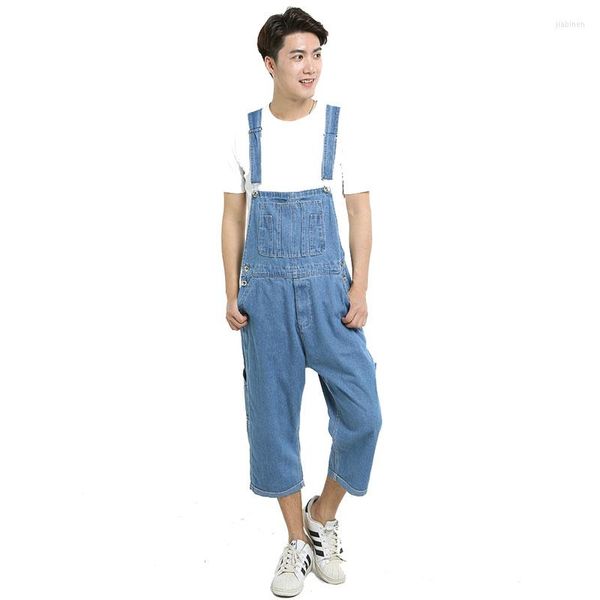 Herren-Jeans Herren-Denim-Overall Große gerade Hose Hellblaue Shorts Weitere Größen 48 50