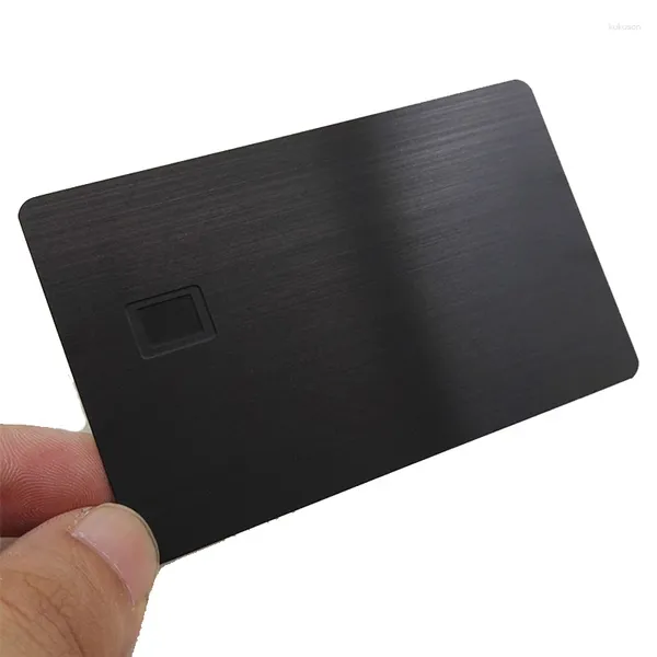 Tag de cachorro escovado preto 0,8 mm de espessura de aço inoxidável em branco 4442 slot para chip HiCo faixa magnética