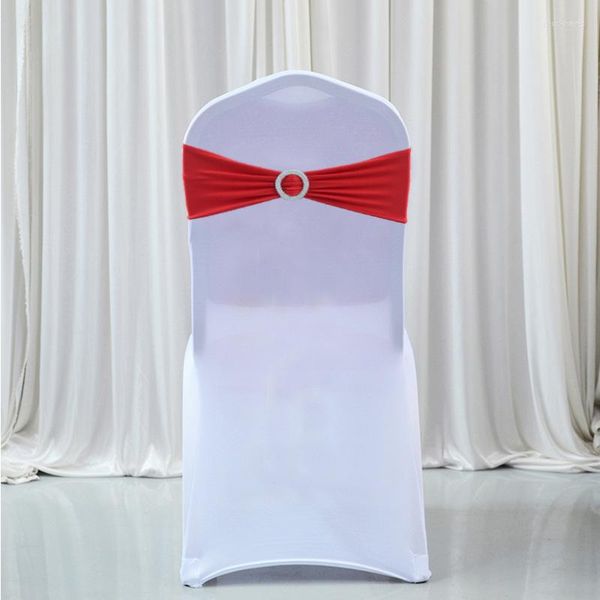 Fodere per sedie Matrimonio Nodo Nastro Decorazione Telai per banchetto Paese Cinghie di copertura Fiore posteriore Fiocco elastico Accessori per feste