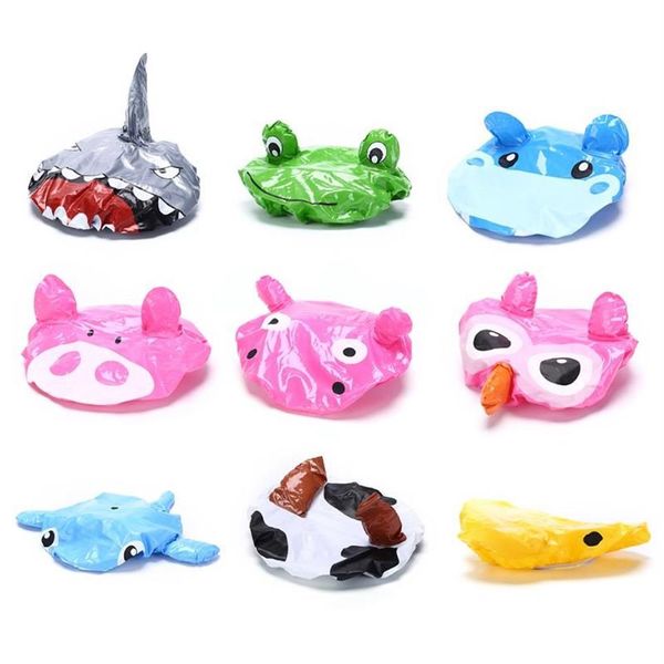 Set di accessori per il bagno 1PC impermeabile in PVC elastico Spa cuffia per doccia cappello accessori per il bagno copertura per capelli cappelli protettivi Cartoon Animal288K