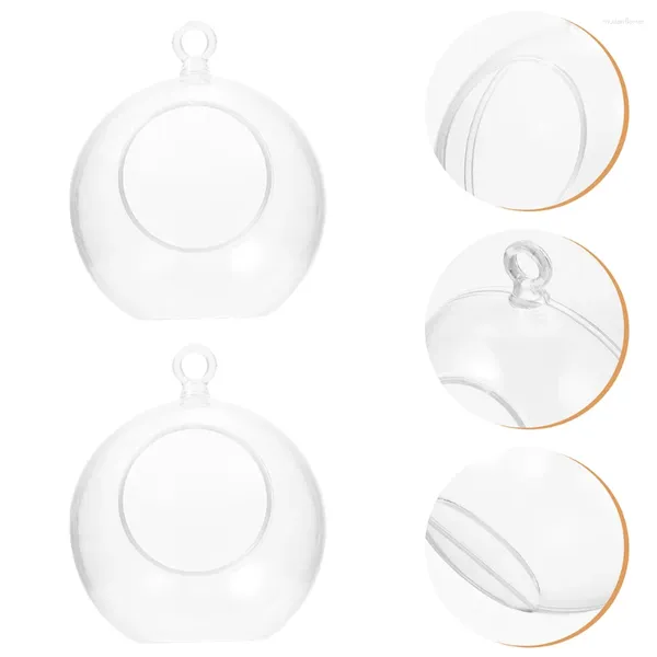 Titulares de vela pendurados Bola de decoração de Natal Bola de plástico transparente Bolhas falsas