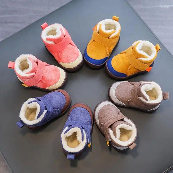 Botas 1-4Y Moda Inverno Quente Nascido Criança Bebê Neve Crianças Running Shoes para Meninas Meninos Primeiros Caminhantes Anti-Slip