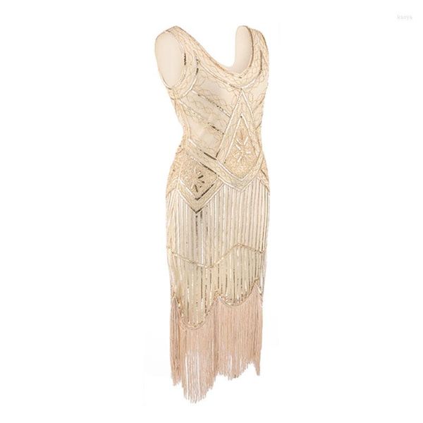 Freizeitkleider 1920er Jahre Kostüm Damen Flapper Kleid Roaring 20s Gatsby Cosplay Robe Fransen Pailletten Cocktailparty Vestidos