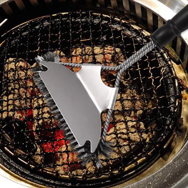 Strumenti Anti lesioni Spazzola metallica in acciaio inossidabile Griglia per barbecue Forno per la pulizia della rete