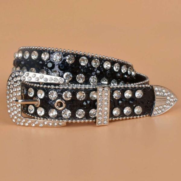 Cintura con strass SJ Cintura con borchie in cristallo di qualità con diamanti bling per donna Uomo Moda Cinto De Strass Ceinture Femme