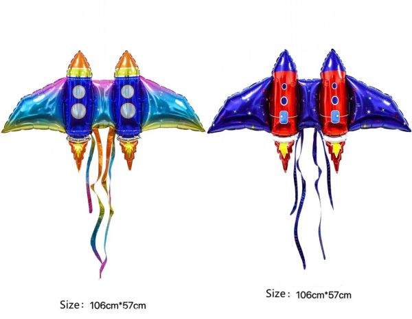 Balões de foguete pendurados nas costas, asas, fornecimento de festa, filme de alumínio de hélio, desenhos animados, balões infantis, multicolorido, adorável, decoração de festa de aniversário, novo