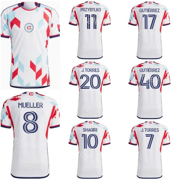 Jerseys de bombeiros de Chicago Soccer 8 Mueller 17 Gutierrez 2 Souquet 4 Teran 22 Pineda 11 Przybylko Kamara Shaqiri Omsberg Navarro Gimenez Czichos Kits de camisa de futebol 23/24