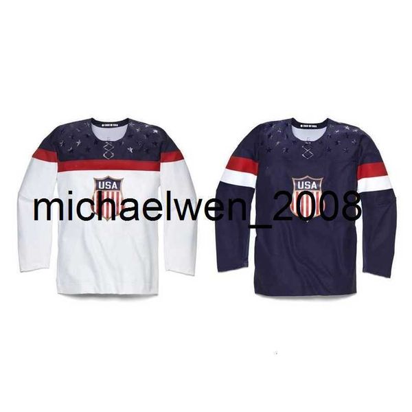 Weng 2016 Neues, maßgeschneidertes Jugend-2014-Sotschi-USA-Team-Trikot, beliebiger Name, beliebige Nummer, rote Jugend-Eishockey-Customs-Trikots, alle genäht