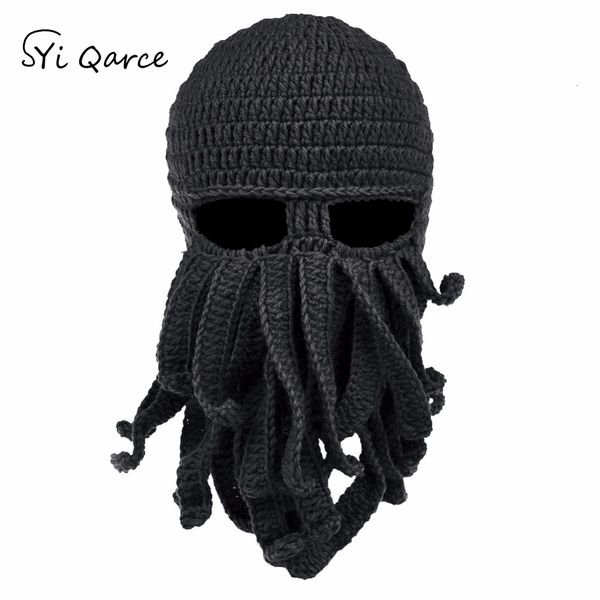 BeanieSkull Caps Tentacolo fatto a mano Polpo Cappello in puro cotone Passamontagna Cappello invernale caldo Cappello Skullies Berretti per regalo di Natale da uomo 230410