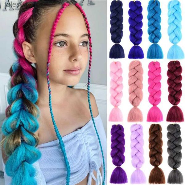 Parrucche per bambini da uomo AZQUEEN 24 pollici Trecce Jumbo Intrecciatura sintetica Capelli Afro Ombre Colore Kanekalon Capelli per bambini Treccia YQ231111