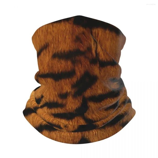 Lenços tigre impresso pele sintética bandana pescoço gaiter à prova de vento máscara lenço capa mulheres homens headwear