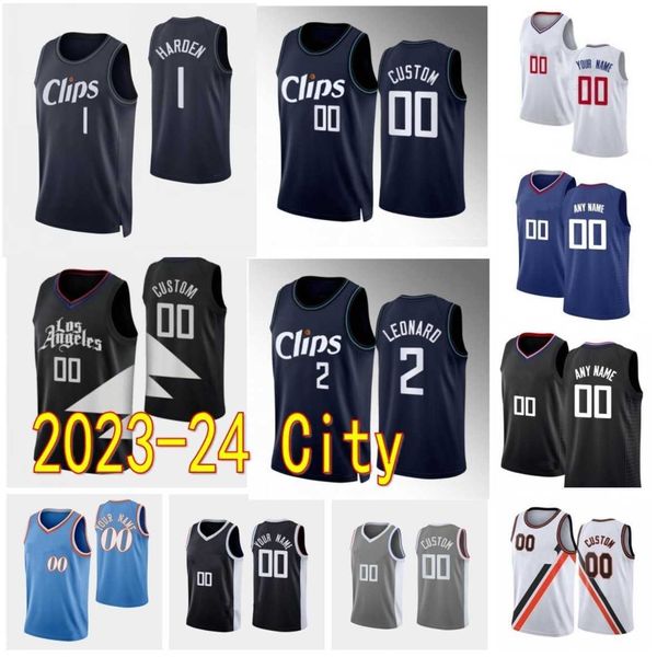 2023/24 City Basketball Jersey James 1 Harden Kawhi Paul 2 Leonard 13 George Russell 0 Westbrook Nicolas 33 Batum Robert 23 Covington Ivica 40 Zubac 14 Mann 8 Morris