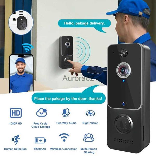 Türklingeln WiFi 1080P HD Video Türklingel Intercom Nachtsicht Smart Home Sicherheit Türklingel Multi User Sharing Türklingel Kamera Drop Shpping YQ231111