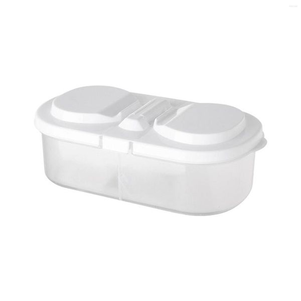 Bottiglie di stoccaggio Contenitori per frigorifero in plastica senza BPA 2 scomparti con coperchi per armadio frigorifero da scrivania SCVD889