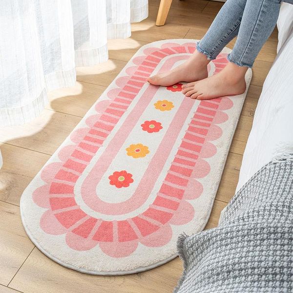 Tapetes Bedro Crystal Velvet Carpet Bounto Tapete doméstico Flor Principal Banheiro