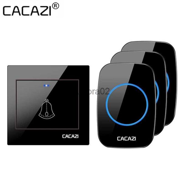 Campainhas CACAZI 36 música 110DB 300M campainha sem fio à prova d'água 100-240V à prova d'água remoto LED luz casa 2 botão campainha da porta YQ231111