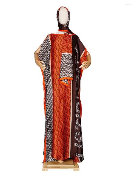 Abbigliamento etnico Abiti africani per le donne Designer Stampato tradizionale caftano di seta musulmana Plus Size Malayisa Beach Robe Abaya