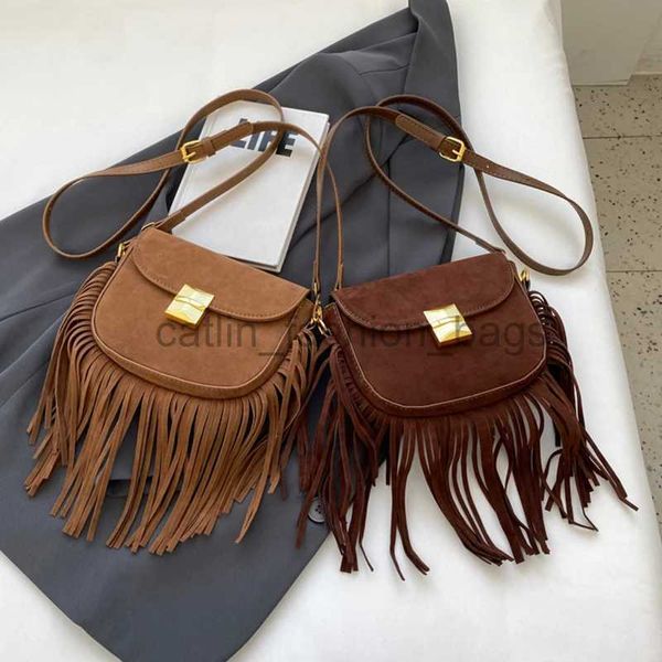 Omuz çantaları Nubuck Leater Crossbody Çanta Kadınlar Kahve Siyah Mini Çanta Lüks Tasarımcı Eyer Çantası Flep Messenger Bagcatlin_fashion_BAGS