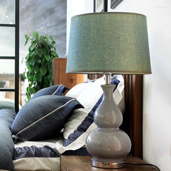 Tischlampen Moderne einfache birnenförmige Kunsthandwerk-Keramiklampe neben der Wohnzimmer-Nachtbeleuchtungsdekoration