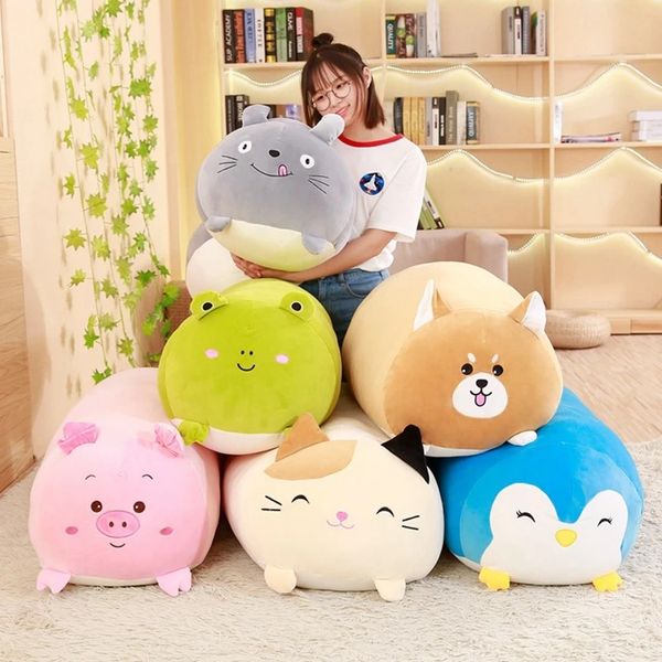 Weiches Tier-Karikatur-Kissen-Kissen-nettes fettes Hund-Katze-Totoro-Pinguin-Schwein-Schwein-Frosch-Plüsch-Spielzeug-gefüllte reizende Kindergeburtstags-Geschenk 30cm LT0047