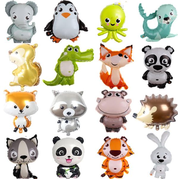 Große Größe 3D Cartoon Tier Luftballons Party Dekoration Braunbär Kaninchen Panda Elefant Tiger Löwe Aluminiumfolie Ballon Zoo Partys Kinderspielzeug