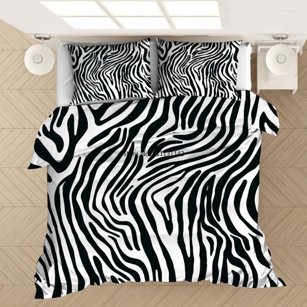 Bedding Sets Leopard Zebra 3D Conjunto de edredão impresso Capas de edreca de travesseiros com roupas de cama com caldas de cama de cama de cama de cama