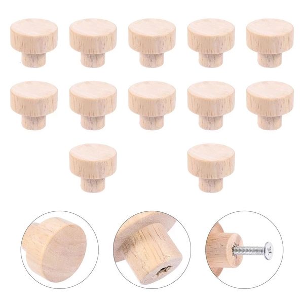 Maniglie Tira 1220pcs 35x25mm Pomelli rotondi in legno Manopole in legno naturale Cassetto armadio Armadio Scatola da scarpe Accessorio per la casa 230410