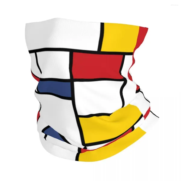 Eşarplar Renkli Geometri Mondrian Art Style Bandana Aksesuarları Boyun Gaiter Baskısı Soyut Geometrik Balaclava Yüz Maske Eşarp