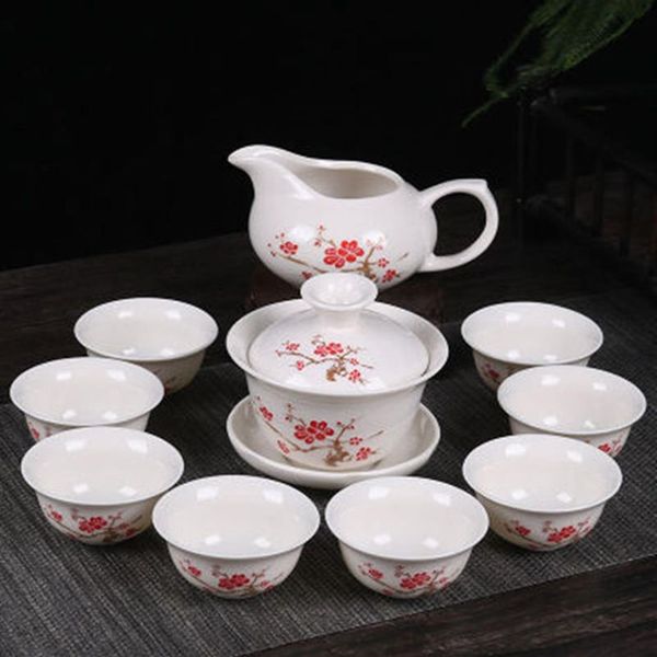 Preferenza Set da tè Kung Fu cinese Bicchieri Binglie in ceramica con argilla viola include Teiera Tazza Zuppiera Infusore Vassoio da tè271w