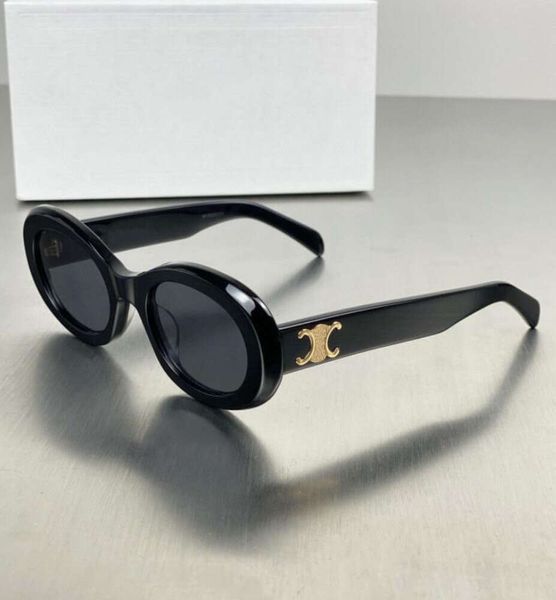 2023 Katzenaugen-Sonnenbrille für Damen, französischer High-Street-Rahmen, Buchstabe, klassische Sonnenbrille mit großem Rahmen, einfache große quadratische Goldrahmen-Strand-Fahrsport-Sonnenbrille