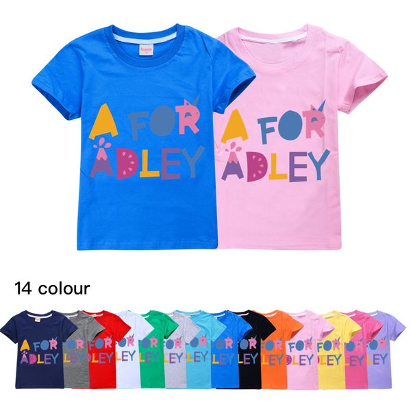 Magliette per le magliette A per Adley Summer Birthday Girl Girl Thirt Cotton Shirts Big Boys Tops Tops Kids Kids Fashion Short Short Maniche Tees 230411