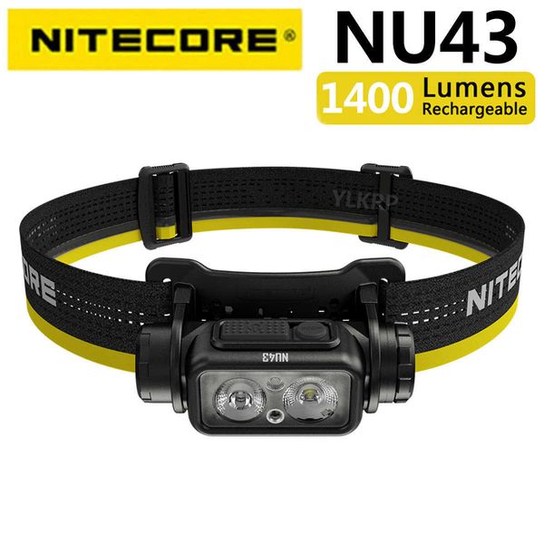 Lâmpadas de cabeça Nitecore Nu43 Novo faróis de alta corrente com bateria de lítio de 3400mAh P230411