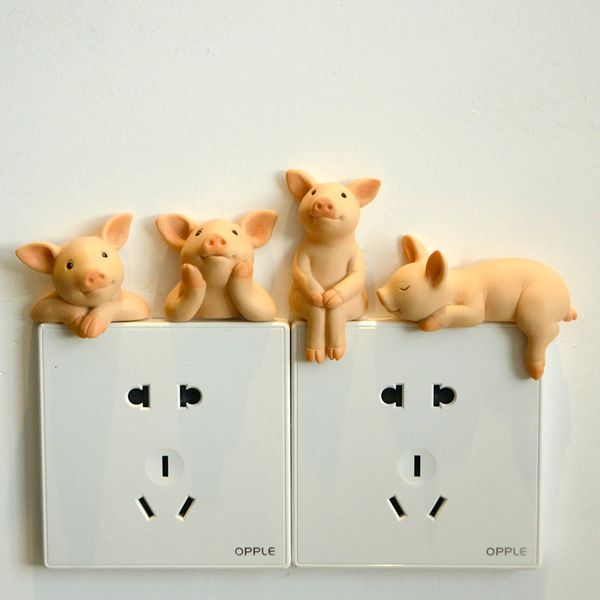 Schalter Aufkleber Kreative Schwein Wand 3D Dreidimensionale Tier Dekoration Wohnzimmer Schlafzimmer Home Socket 230410