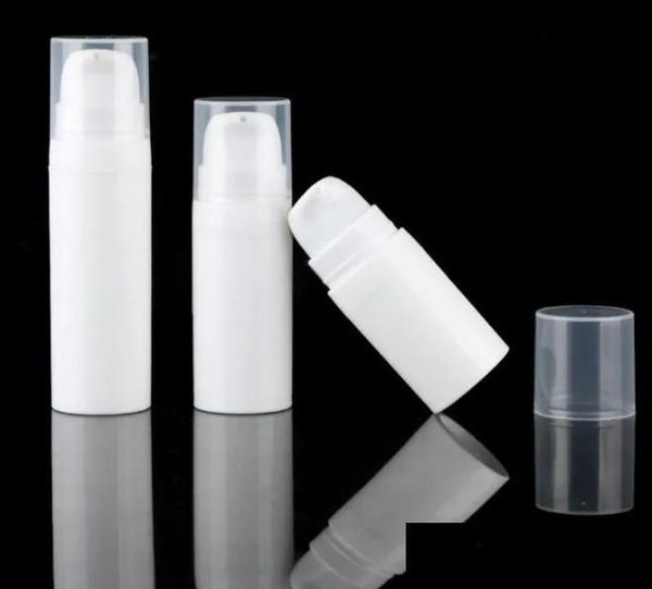 Качественный упаковочный бутылок 5 мл 10 мл белого безвоздушного лосьона насоса мини -образец и тестовая бутылка контейнер косметическая упаковка