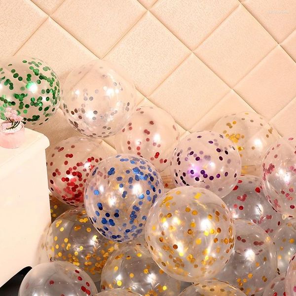 Decorazione per feste 12 pollici 10 pezzi Palloncini trasparenti Coriandoli Paillettes Palloncini in lattice Matrimonio Banchetto di compleanno Glitter Trasparente