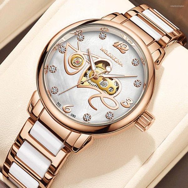 Avanadores de pulso Orkina Rose Gold Watch Women Women Women Ladies Creative Steel Feminino Feminino Relógio Relógio Feminino Montre Femme