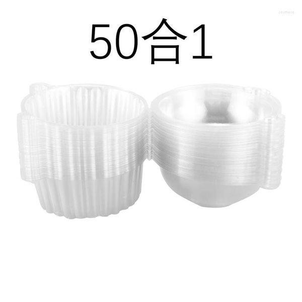 Backformen 50 x Single Plastic Clear Cupcake Holder / Cake Container Dome Muffin Carrier