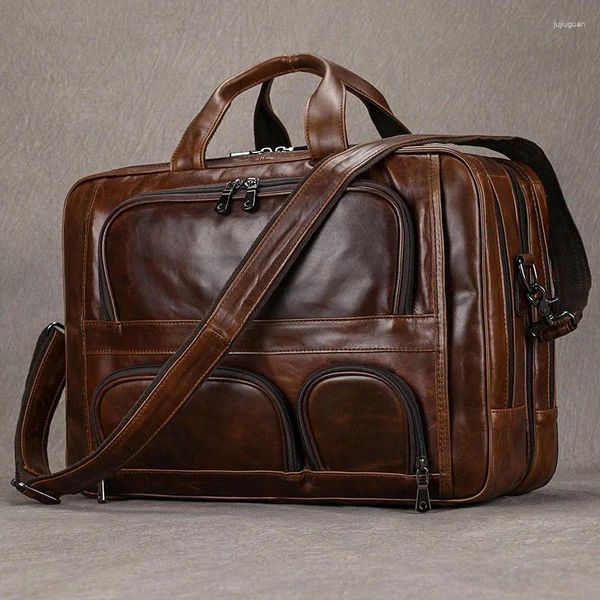 Aktentaschen Sbirds Aktentasche aus echtem Leder, Büro-Arbeitstasche, Laptop-Taschen, echte 17-Zoll-Aktentasche, Notebook-Reisehandtaschen