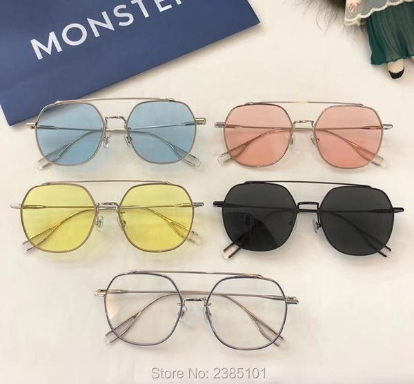 Óculos de sol Quadros de moda Moda Eyeglasses Rim Sun Glass Optical Men Frog Round Metal Prescrição On Line Decore Korean G.