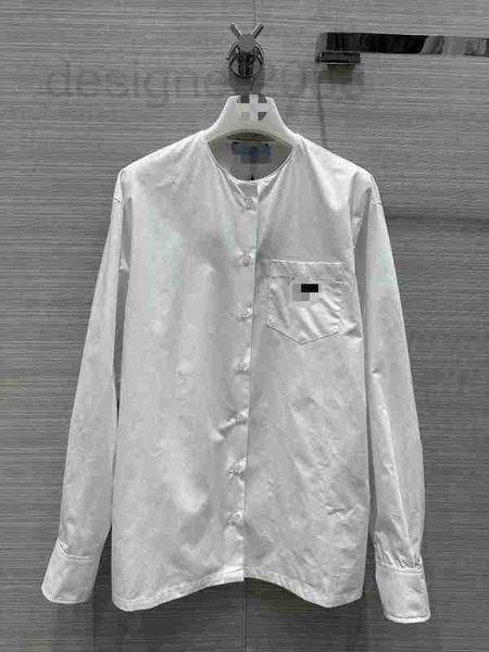 Camicette da donna Camicie firmate Bianco 2023 Primavera Nuovo design semplice e alla moda Girocollo Manica lunga SX99