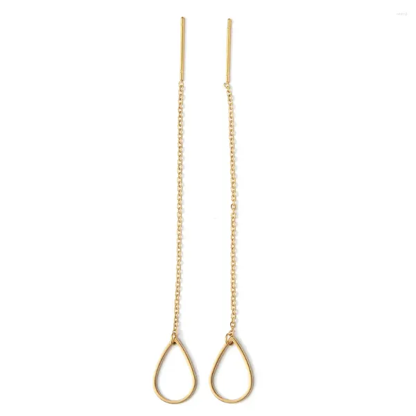 Dangle Brincos MinaMaMa Aço Inoxidável Oco Out Gota de Água Para Mulheres Moda Threader Jóias