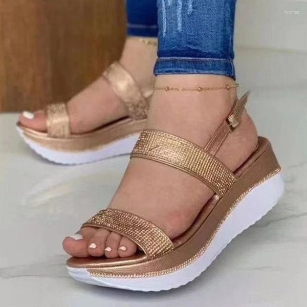 Scarpe vestiti 2023 Fashion Women Crystal Wedges Sandals Summer Slifors Sport Sport Platform Flip Flops Flops Slide Zapatos