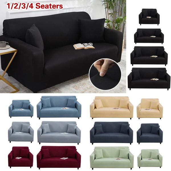 Sandalye, oturma odası için düz renkli elastik kanepe kapakları kapaklar köşe l-şekilli kanepe kapak koltuk slipcover sandalye koruyucusu 1/2/3/4 Seater 231110