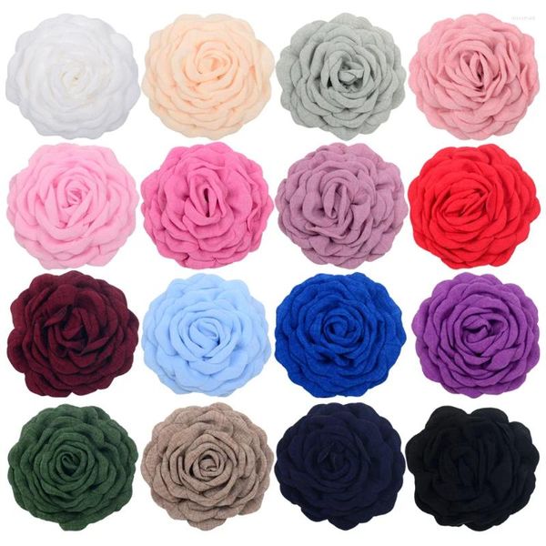 Flores decorativas 5pcs 10cm borda queimada estereoscópica rosa camélia cabeças de flor artificial diy artesanal broche acessórios de vestuário